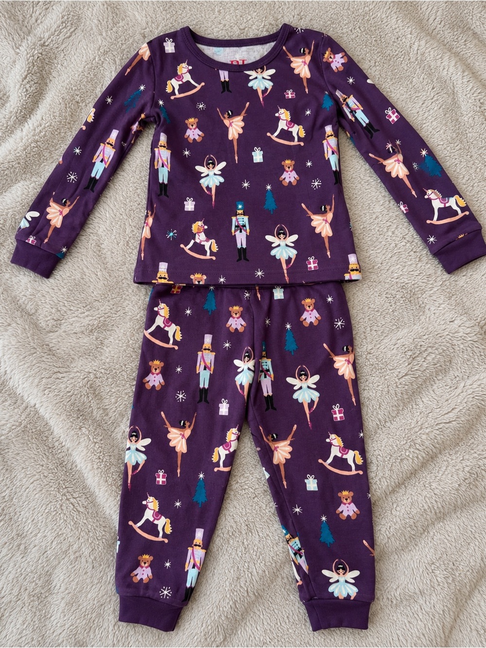 The Children's Place Purple Nutcracker & Ballerina Holiday Pajama Set